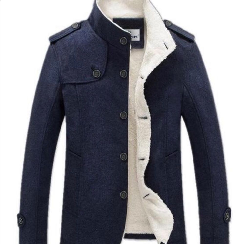 Men’s fleece lined wool jacket